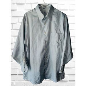 Geoffrey Beene Men’s Size 17 32/33 Sateen Long Sleeve Casual Button Down Shirt